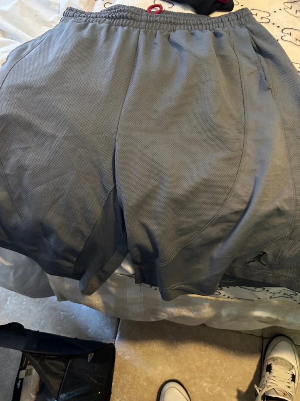 Jordan Gray Mesh Athletic Shorts with Jumpman